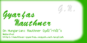 gyarfas mauthner business card